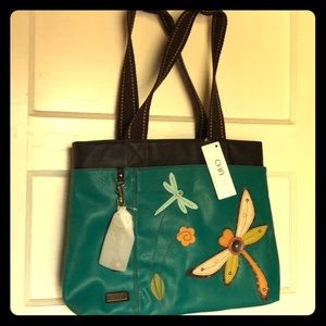 CHALA handbags turquoise dragonfly big tote